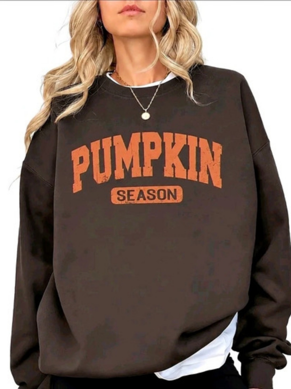 NEW Gildan Pumpkin Season Brown Sweatshirt Size M